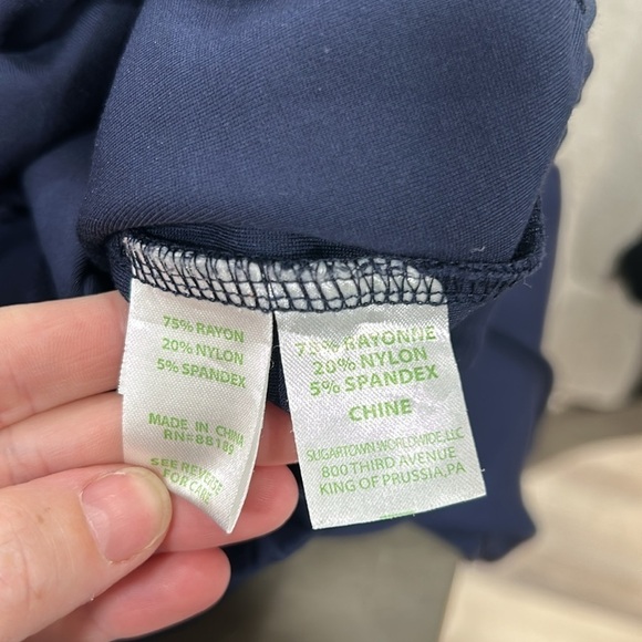 Lilly Pulitzer Midnight Navy Blue Pull On Travel Ankle Stretchy Pants Medium - Picture 7 of 8